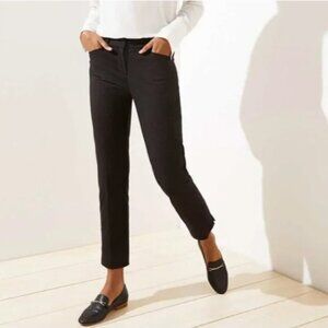 Ann Taylor Loft Marisa Ankle Black Cropped  Stretch Trousers Women's Size 8